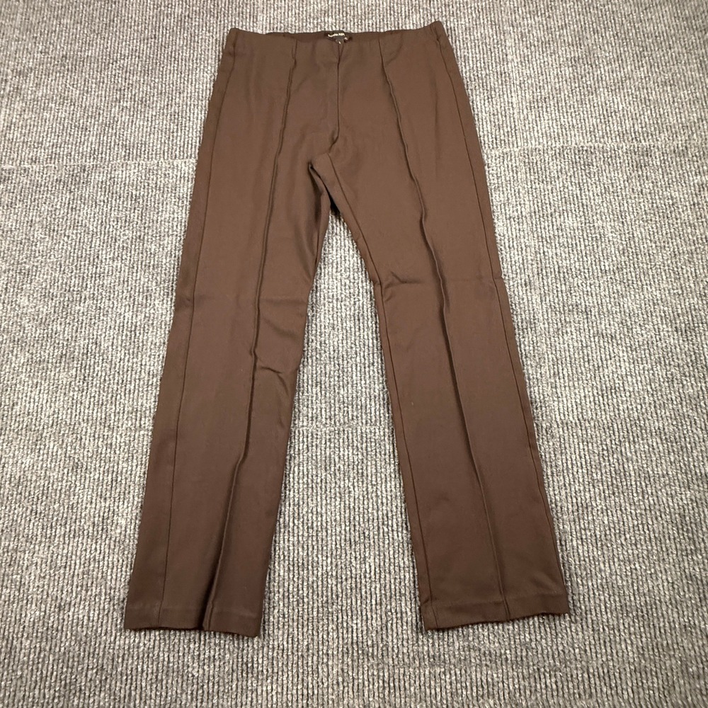 Banana Republic Womens Size Large Brown Pintuck Ponte Knit Straight Leg Pants